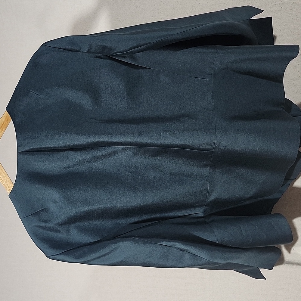 NWT Talbots 22W Dark Teal Blue Silk Blazer Jacket - Picture 15 of 16
